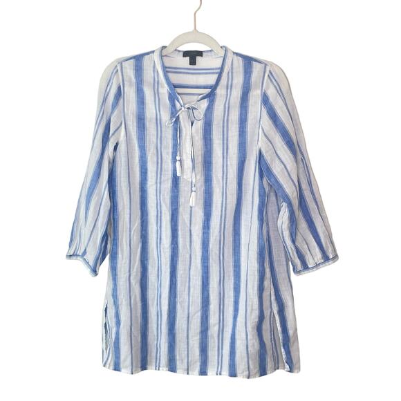 J. Crew Other - J. Crew 100% Cotton Striped Kaftan Beach Cover Up sz. M #VV